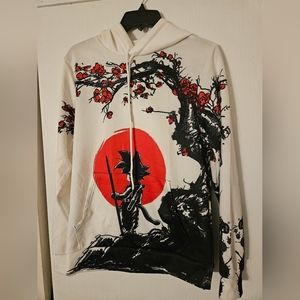Dragon Ball GT Z Goku Red Cherry Blossom Tree Anime Hoodie Sweater M adult